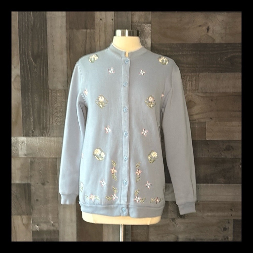 Rebecca Malone vintage 90s button up sweater small grannycore coastal grandma